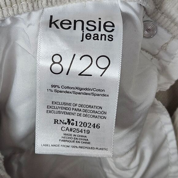Kensie Womens Corduroy Pants Size 8 / 29 The Ella High Rise Straight Khaki Ankle - Picture 4 of 4